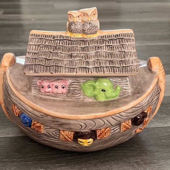 Vintage 1996 treasure craft Noah's Ark ceramic cookie jar large - Picture 2 of 7